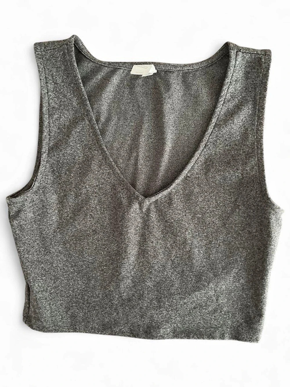 Women’s Gray heather Yogalicious Pure Cloud Lola Muscle Crop Tank size S